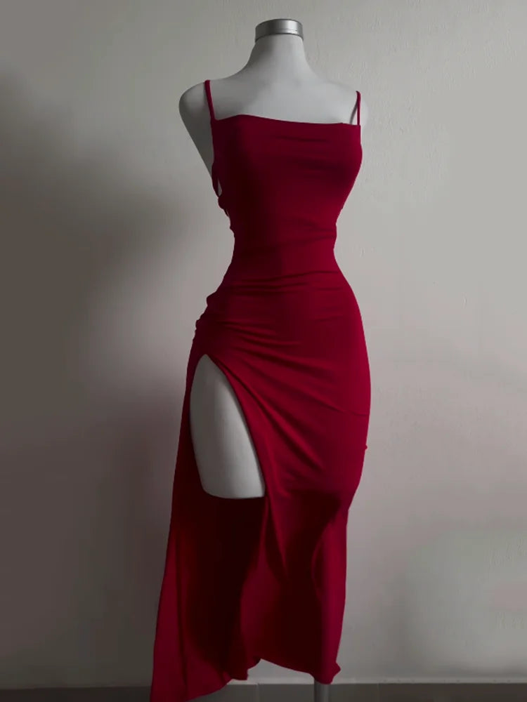 2024 explosive new dress summer high sensibility halter strap Spice Girl bag hip dress Aviola