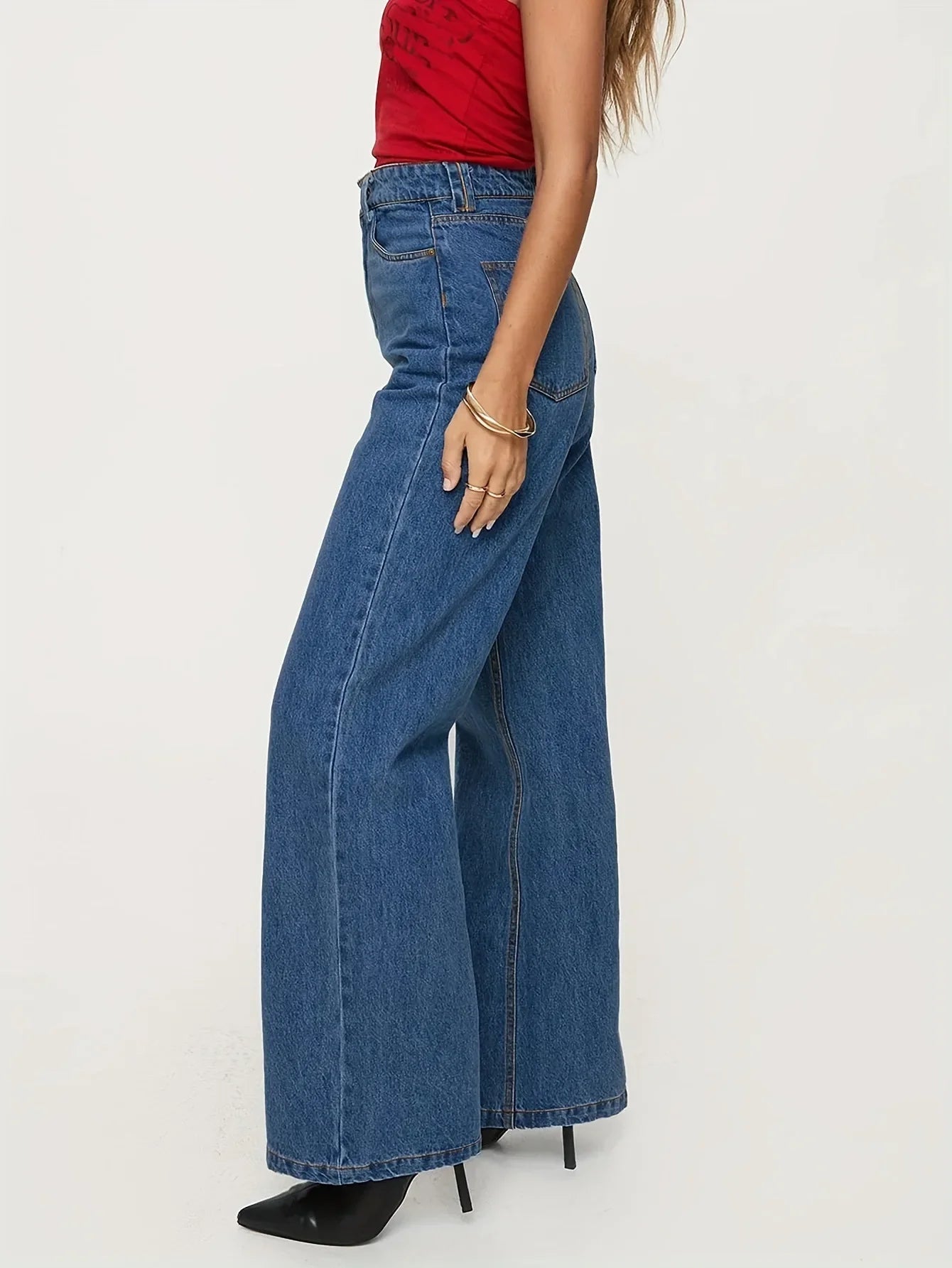 Jeans Women Vintage Straight Pants High Waist Washed Distressed Button Pockets 2025 Streetwear Mom Y2k Basis Denims Trousers Aviola