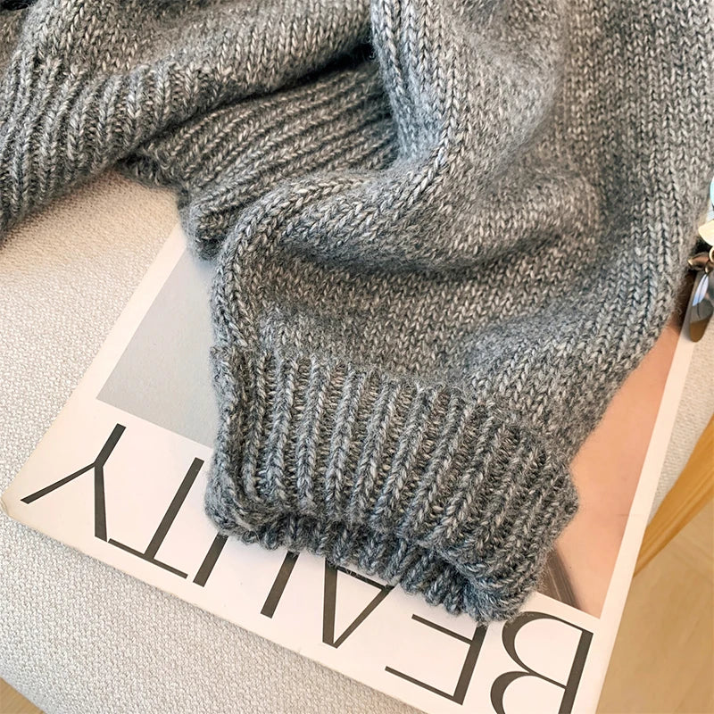 MEXZT Vintage Bow Sweater Women Streetwear Velvet Patchwork Knitted Pullovers Long Sleeve Knitwears Winter Korean Casual Jumpers Aviola