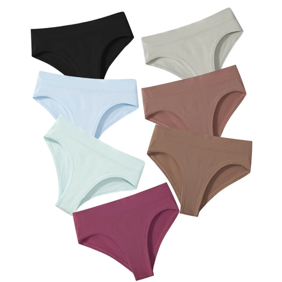 7Pcs/Set High Rise Briefs Women Panties Seamless Underwear Female Underpants Solid Color S-XXXL Sexy Lingerie Comfort Panty Aviola