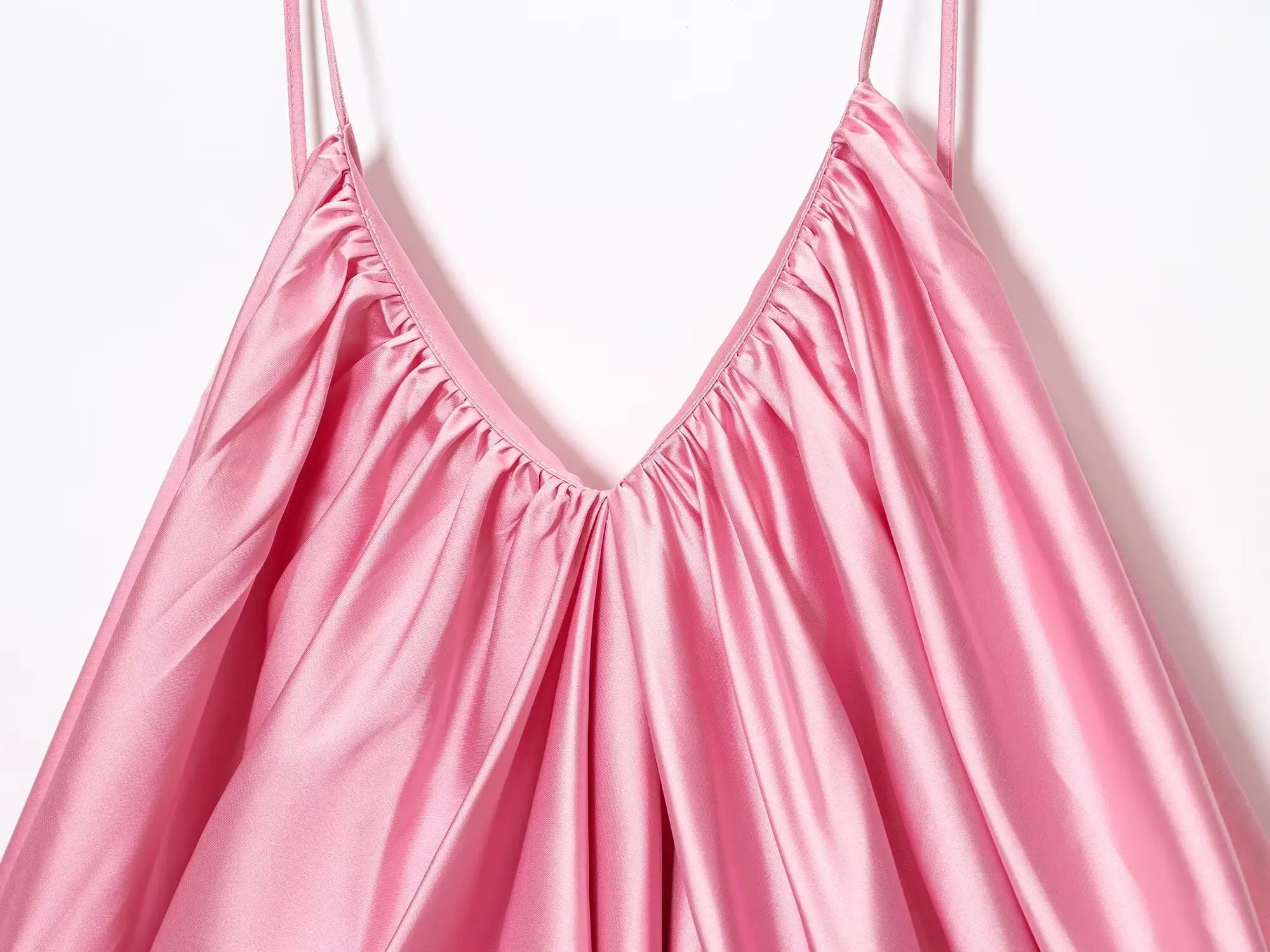 UNIZERA satin texture pleated top camisole casual 2025 summer new products women's clothing temperament sexy top Aviola