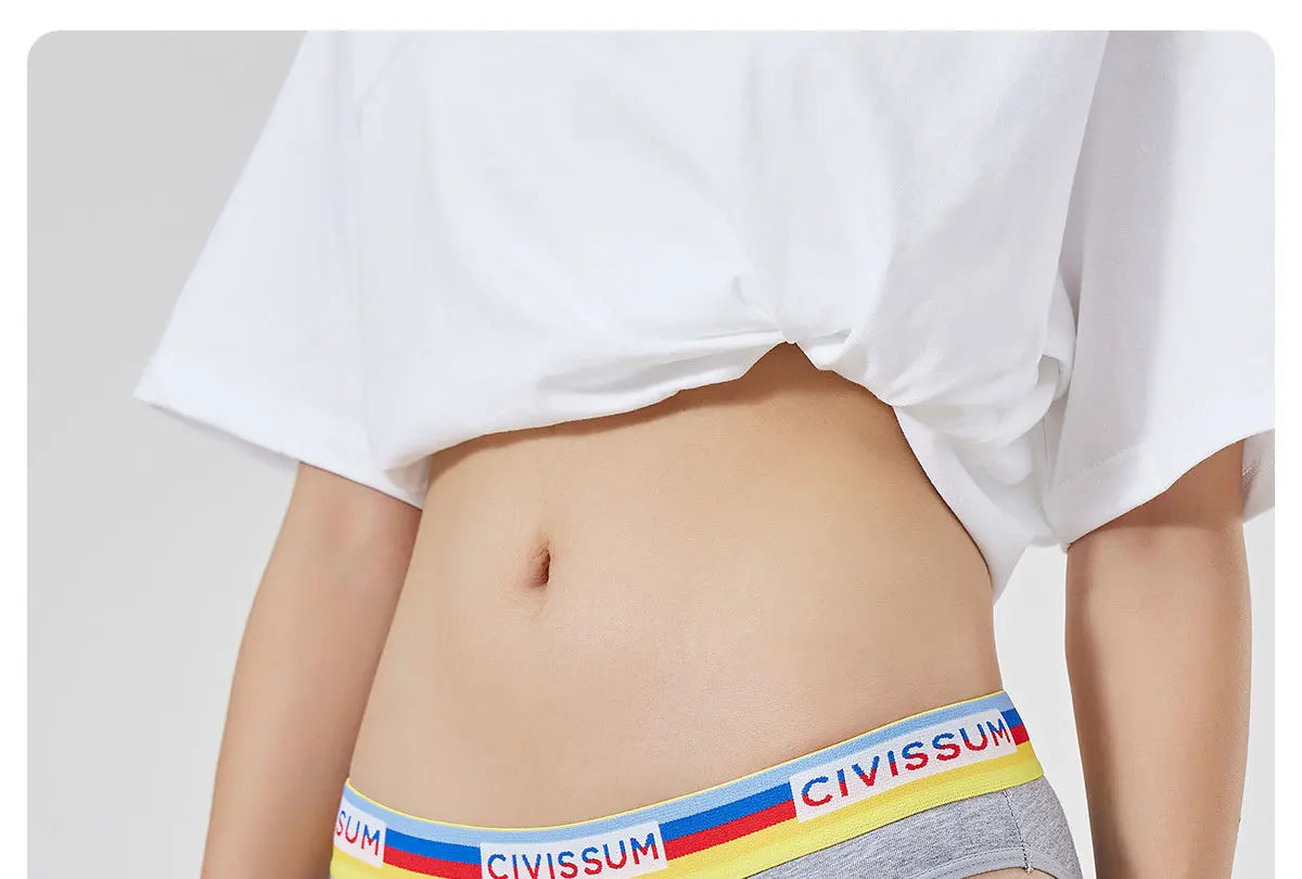 Women 100% Cotton Sexy Rainbow Panties Female Low Waist Underwear Classic Design Lingerie Girls Cute Briefs Aviola