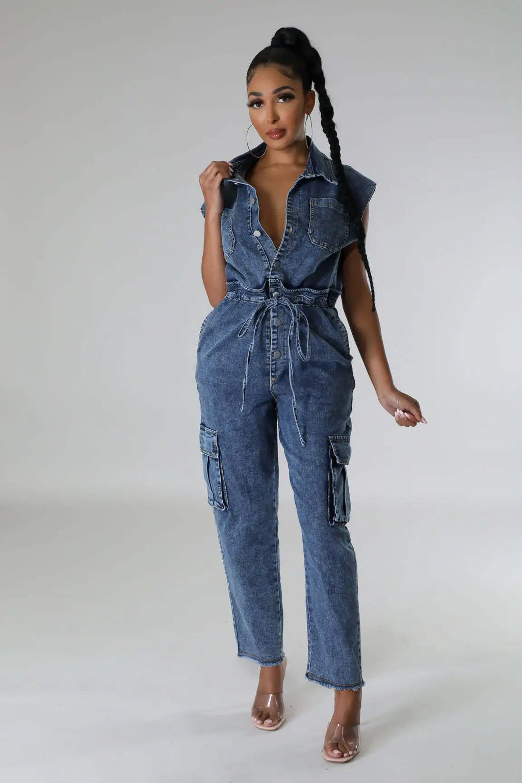 Demin Overalls Women Slim Fit Jumpsuits Sleeveless One Piece Long Pants Mom Jeans High Waist Y2k Club Party Casual Rompers Aviola