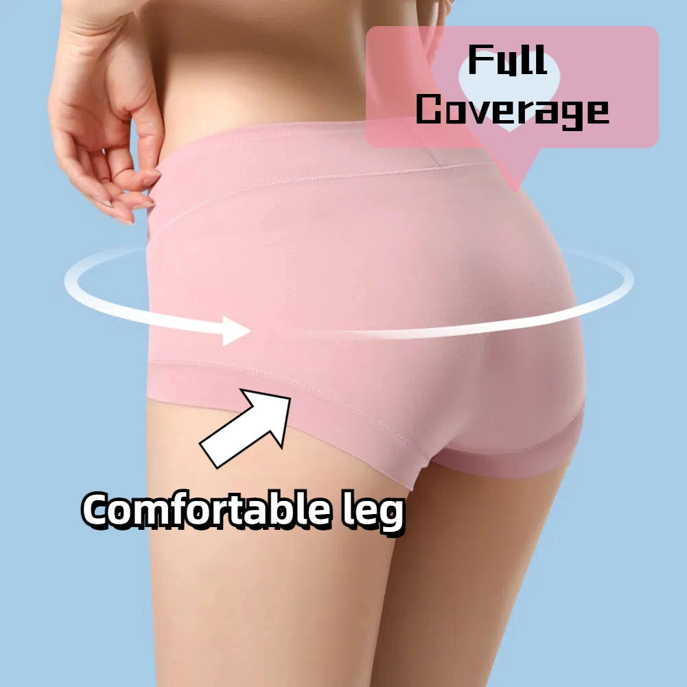 4PCS/Set High-waisted cotton underwear Womens Underwear Soft Cotton Knickers Briefs Basic Ladies Panties Panties Multipack Aviola