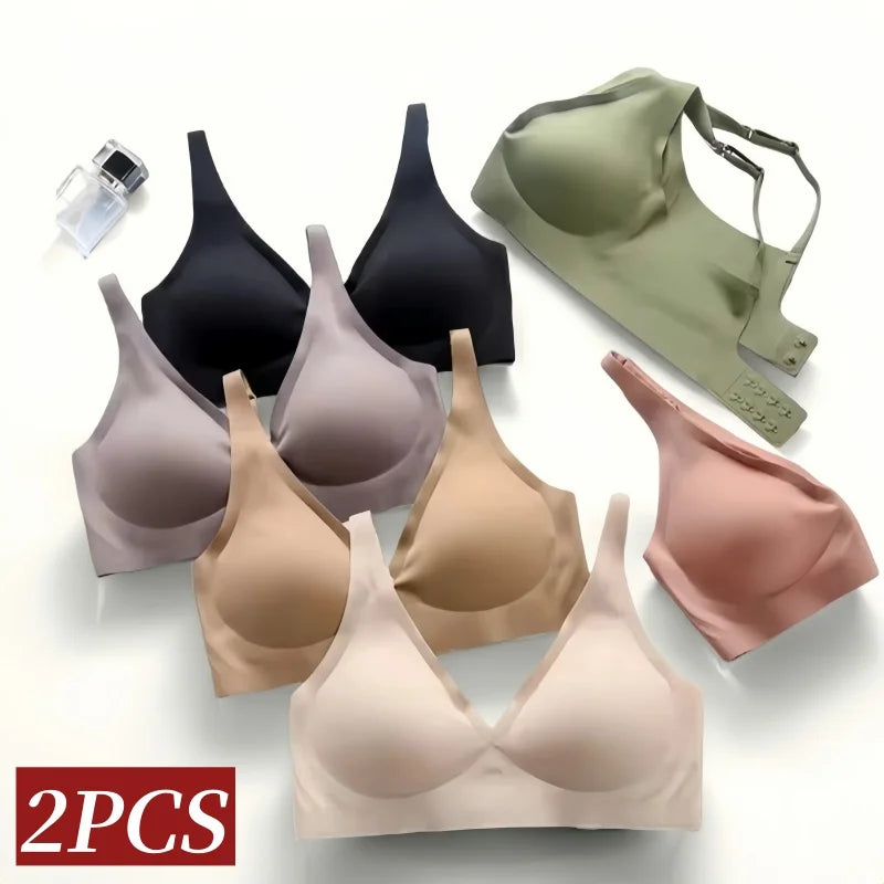 2Pcs/Set Seamless Bra Women Underwear Wireless Brassiere Soft Padded Intimate Female Push Up Sexy Lingerie Underwear Sleepwears Aviola