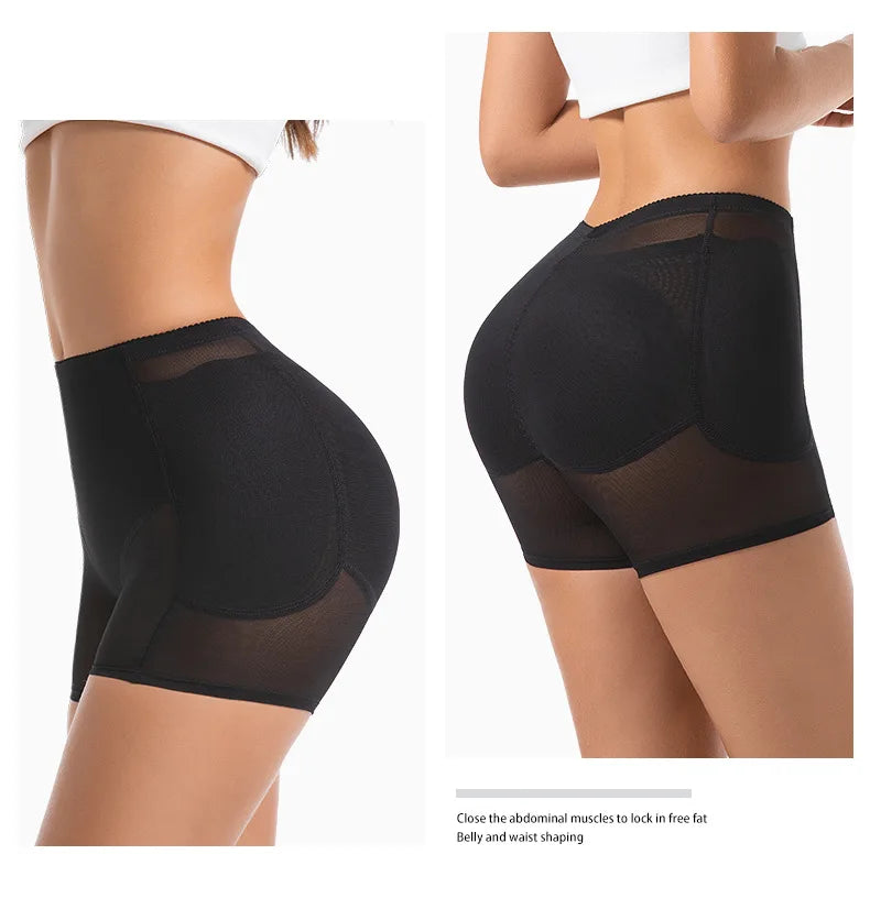 Women 4-Pad Butt Lifter Panties High Waist Tummy Control Shapewear Hip Enhancer Mesh Briefs Belly Slimming Body Shaper Shorts Aviola