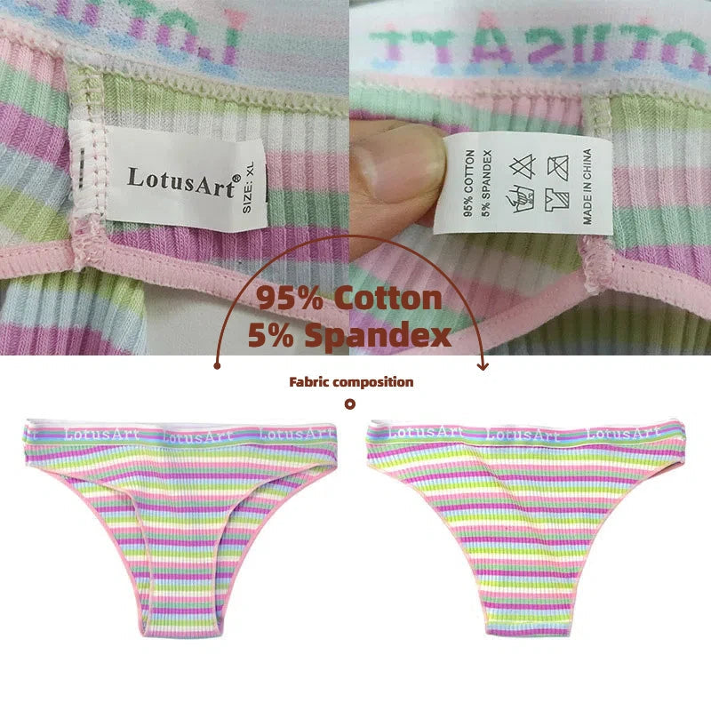 5pcs/Set Women Cotton Brazilian Panties Female Underwear Comfortable Panties Low Rise Bikini Girls Lingerie Aviola