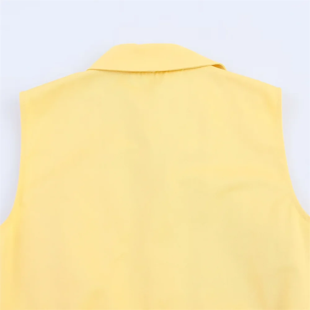 BM&MD&ZA2025belt shirt-style lapel sleeveless loose simple temperament commuting loose A-line dress long skirt female Aviola