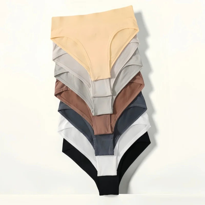 7Pcs/Set High Rise Briefs Women Panties Seamless Underwear Female Underpants Solid Color S-XXXL Sexy Lingerie Comfort Panty Aviola