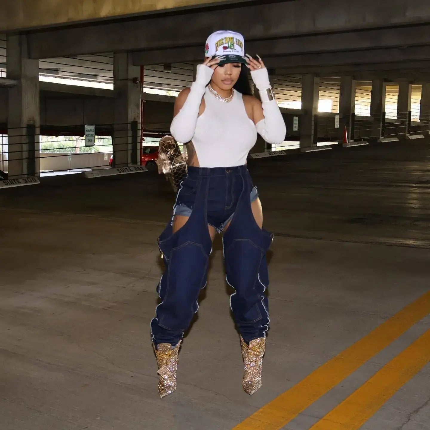 Mom Jeans Straight Pants Women Hollow Out Zipper High Strecth Pockets Irregular Denim Vintage Y2k 2025 Trousers Streetwear Aviola