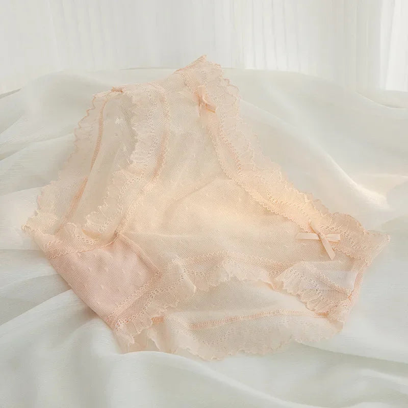 2024 Women Sexy Lace Summer Thin Breathable Underwear Panty Girls Hollow Out Comfort Briefs Low Waist Seamless Underpants Female Aviola