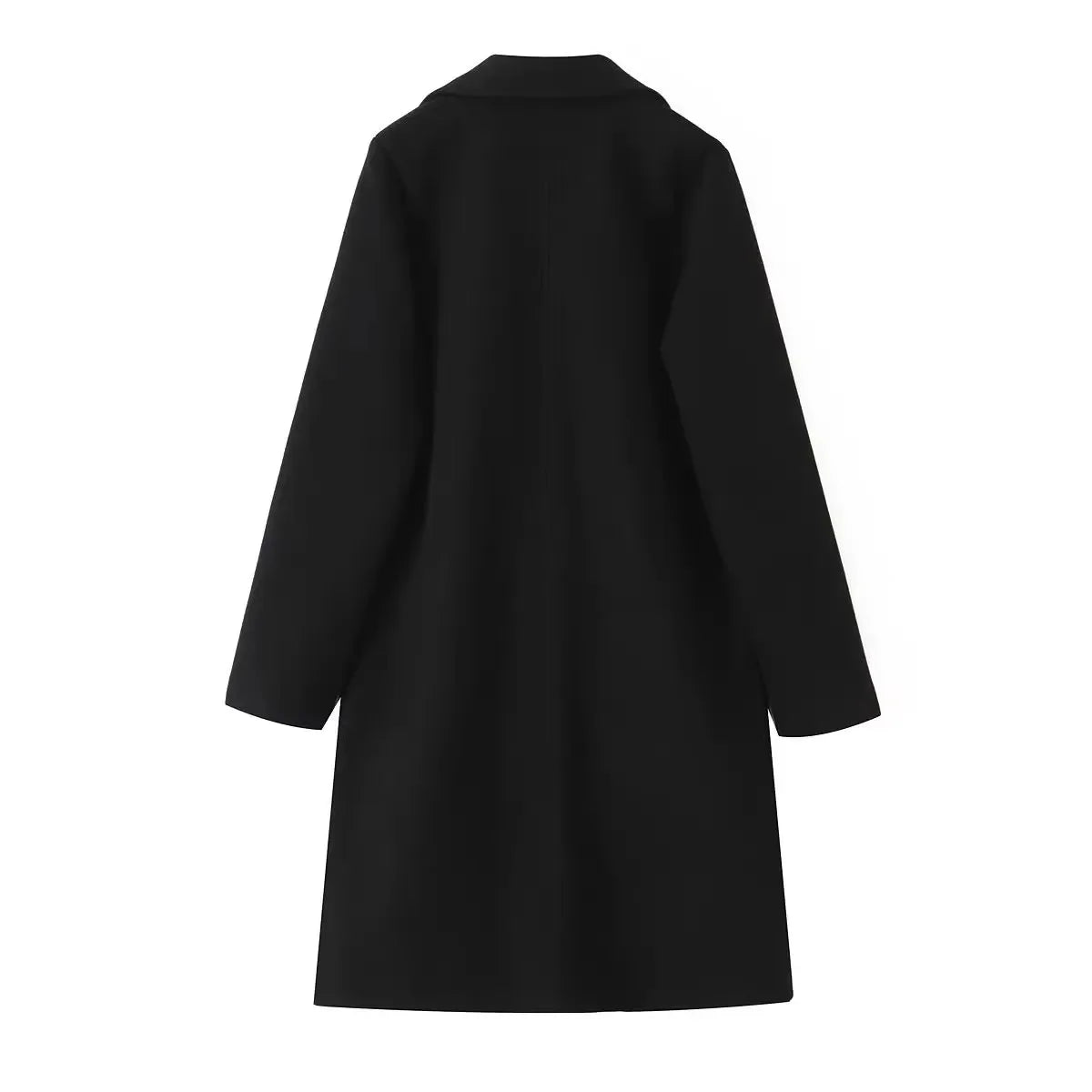 RARF Women Woolen coat Fashion Solid Open Stitch Long Trench Coats Vintage V-Neck Full Sleeves Female Chic Lady Outfits Aviola