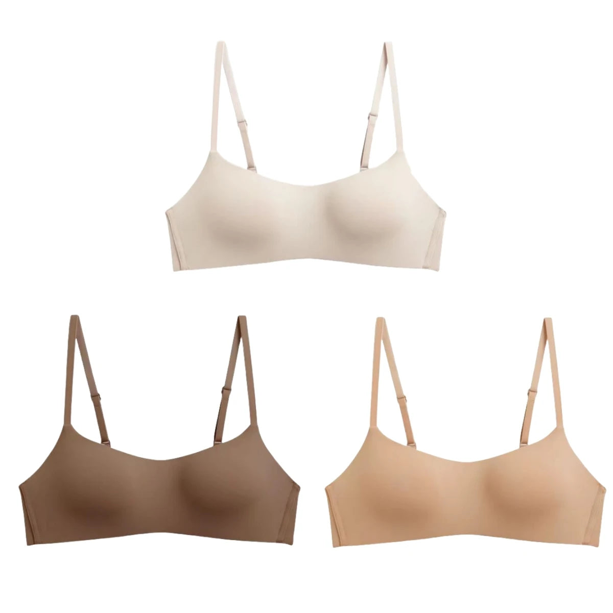 3Pcs/Lot Non-wire Push Up Bras For Women Seamless Underwear Female Sexy Lingerie 1/2 Cup Non-detachable Brassieres Aviola