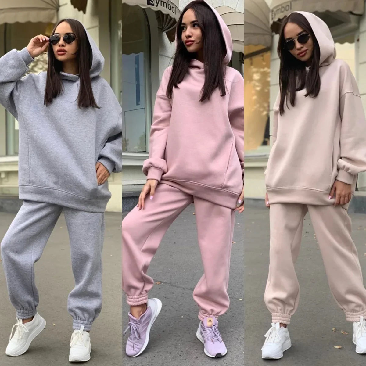 autumn tracksuit outfit set Women Two Piece Set hoodies Hooked Leisure Wide Leg Long Pants Sets Slim Fit Office Ladies Autumn Aviola