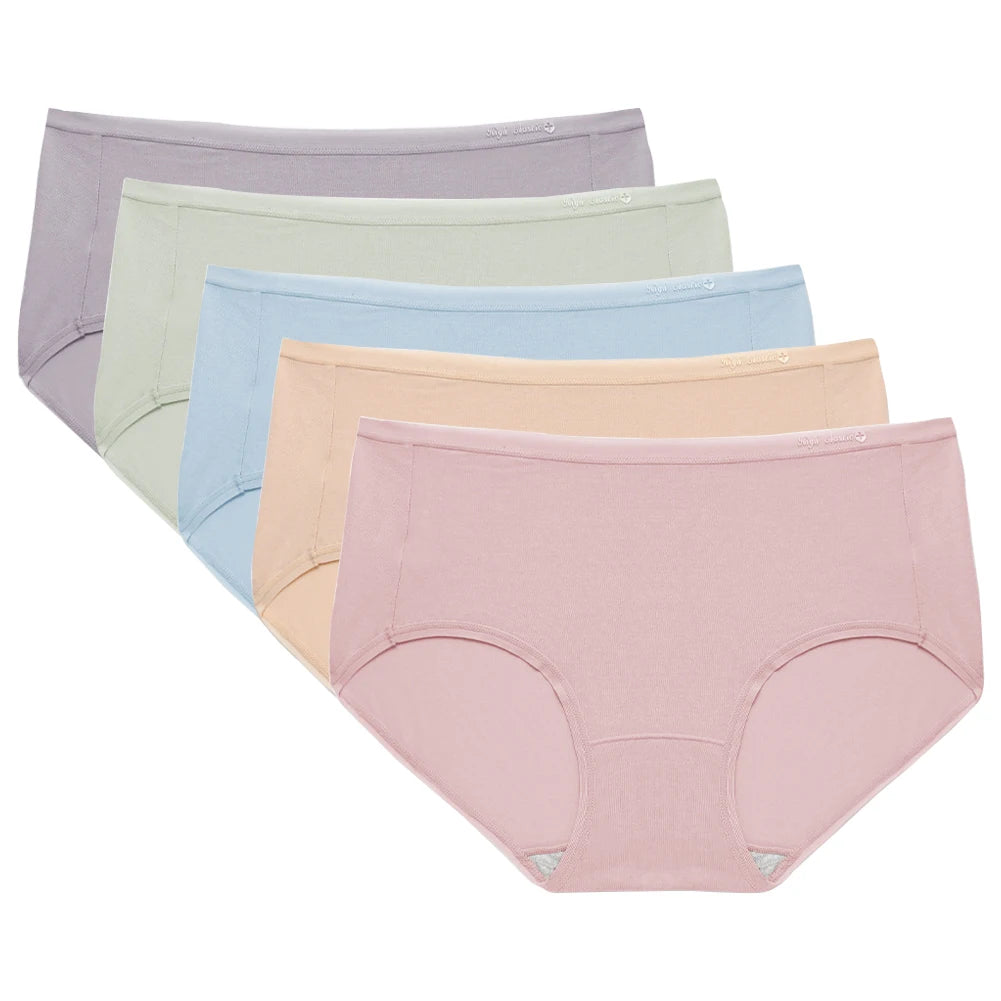 5PCS Women's Panties Modal Seamless Breathable Mid-waist Briefs Soft Underpants Lingerie Aviola