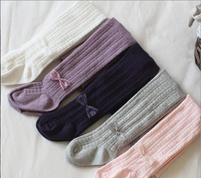 Knit baby pantyhose baby twist children's bottom socks Aviola