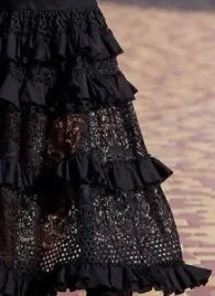 Black Long Dress Elegant One-Shoulder Solid Ruffle Long Evening Dress Summer Elegant Sleeveless Lace Hollow Party Sexy Dress Aviola