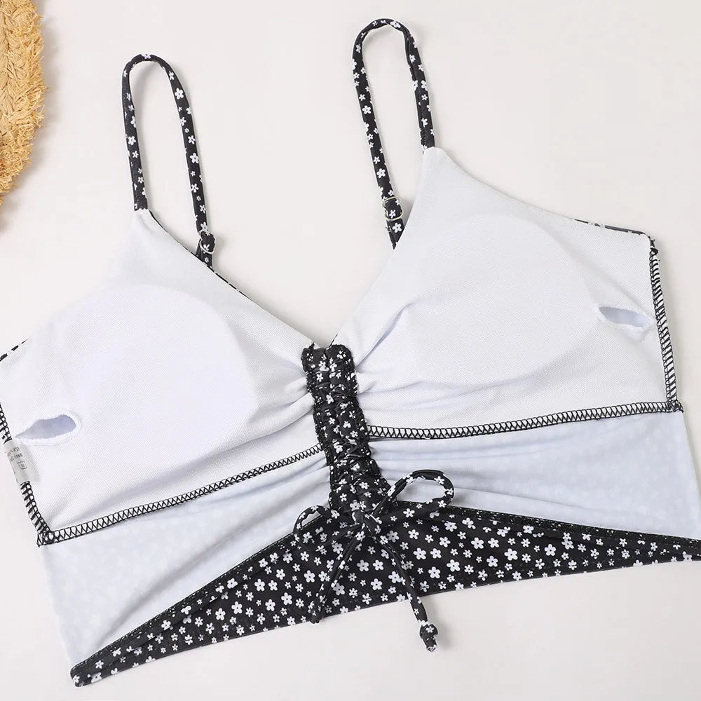 2025 High Waist Bikini Swimsuit Women Push Up Bikini Floral Swimsuit Print Bikini boxers Swimwear Swim Trunks Bathing Suit Aviola