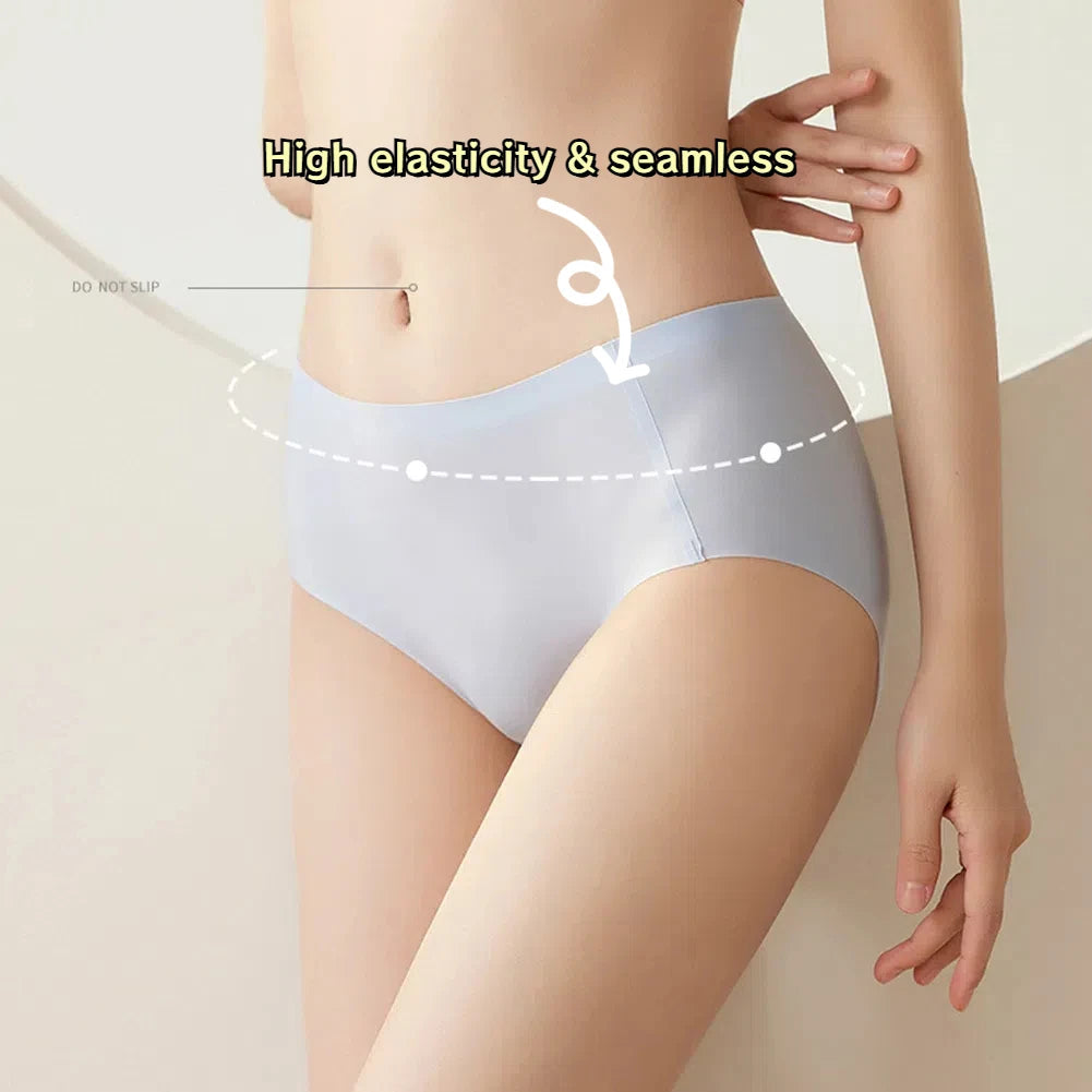 5pcs/Set black Women's ice Silk Seamless Underwear Mid-Waist Comfortable Panties Soft Girls Underpants Aviola