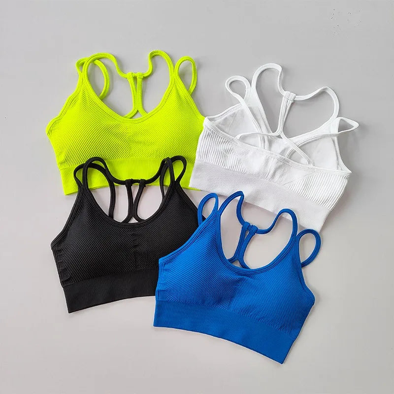 Breathable Sports Bra for Women, Shockproof Fitness Tops, Gym Crop Top Brassiere, Push Up Sport Bras, Seamless Yoga Bra Aviola