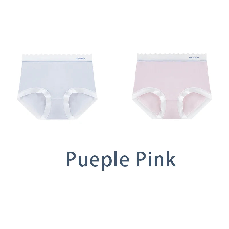 2PCS/Set Women M-3XL Big Size Seamless Antibacterial Underwear Sexy Sport Panties Comfort Briefs High Waist Soft Lingerie Aviola