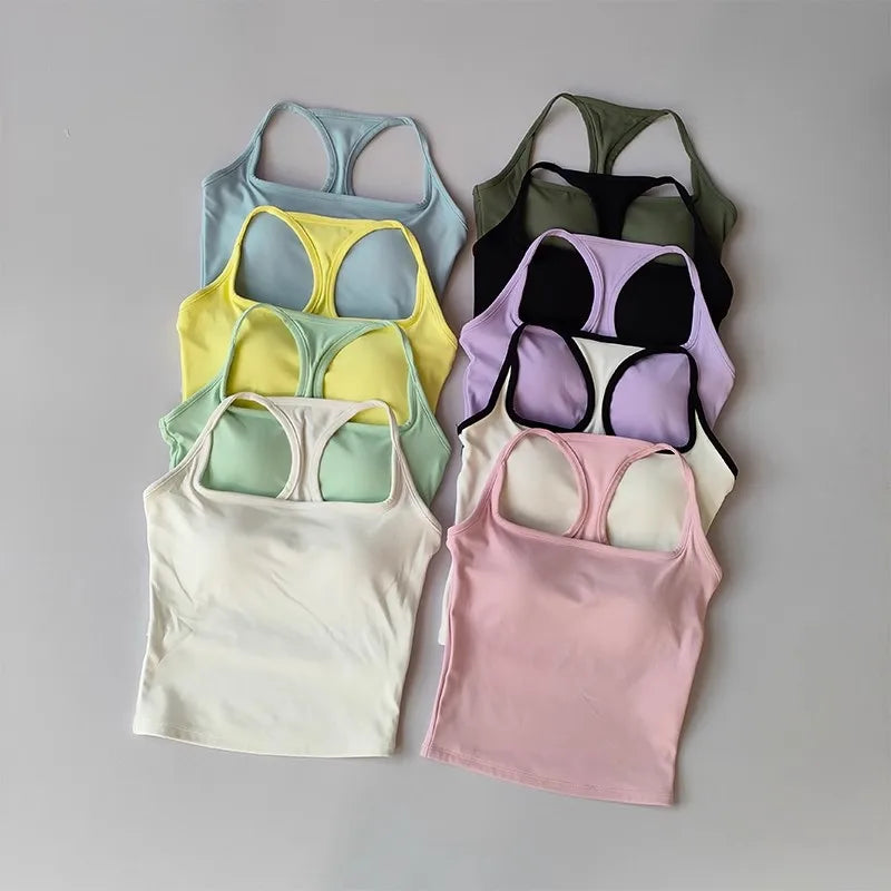 Women's Pilates Tank Top Push-Up Sports Bra Hollow Breathable Fitness Bras Gym Yoga Vest Sexy Running Tops Sportswear Aviola