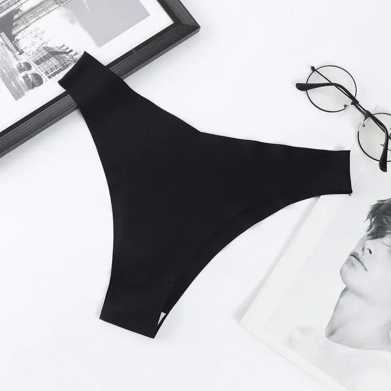 4Pcs/Set Seamless Panties Women Low Rise V-Shaped Briefs Ice Silky Quick-Drying Sport Female Underpants Underwear Aviola