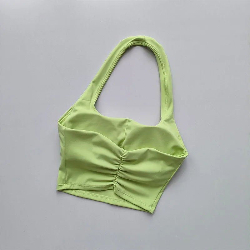 Sexy Halter Padded Yoga Camisole for Women, Backless Gym Crop Top, Fitness Bra, Breathable Workout Tops, Sports Bras Aviola