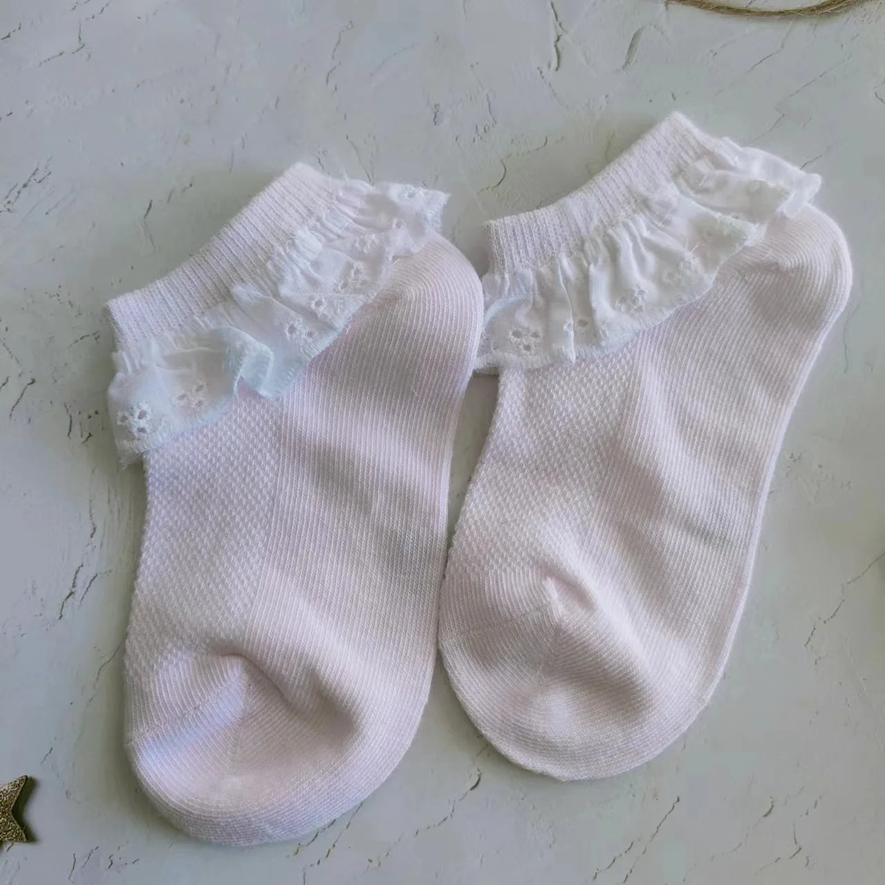 5 pairs Spring/Summer Children's socks Lace socks Summer thin mesh socks Pure cotton baby boat socks Girls Princess socks Aviola