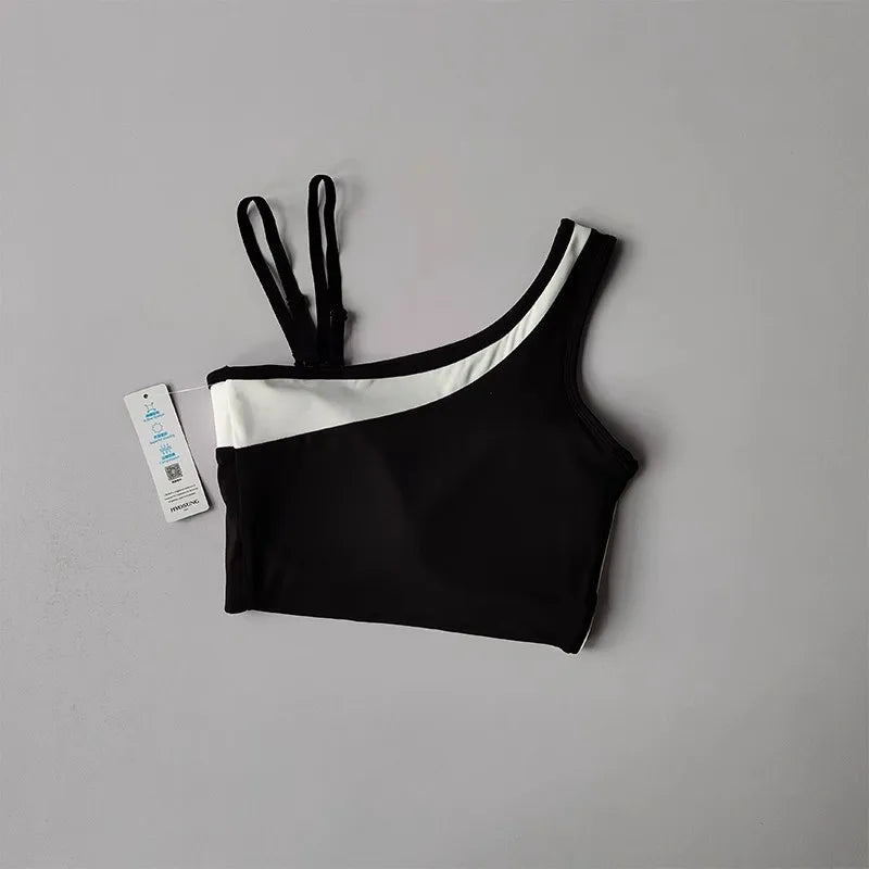 2 Pieces Yoga Suit for Women Splicing Color Fitness Gym Clothes Halter Sports Bra Matching Impact Shorts Workout Sets Gym Outfit Aviola