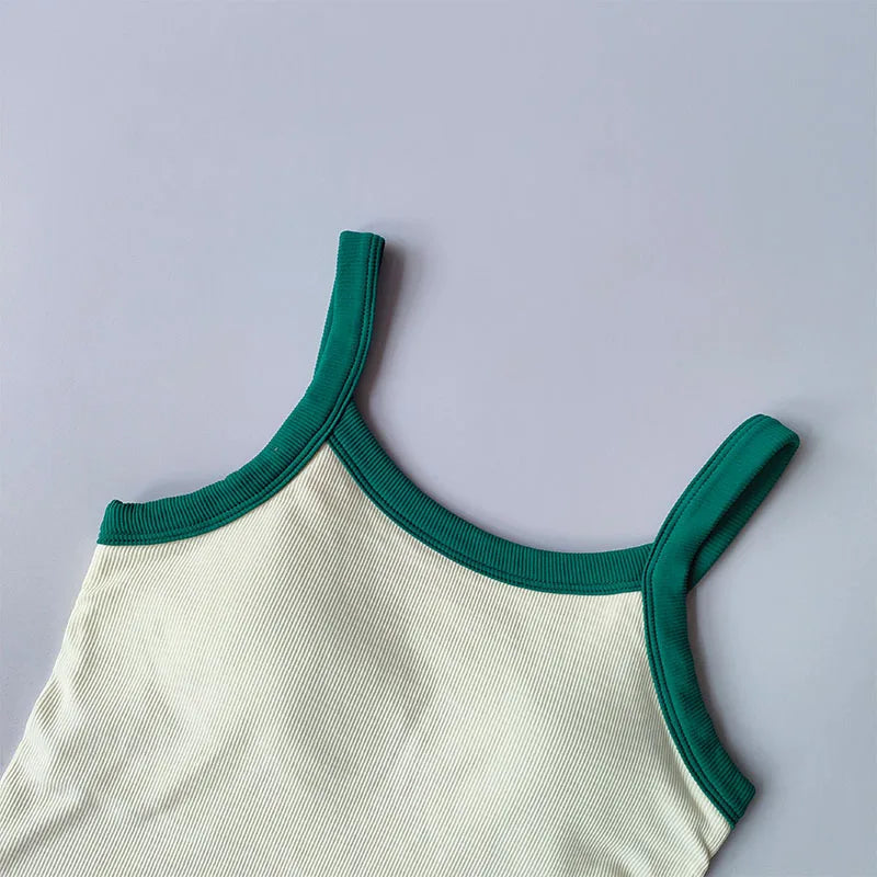 2024 New Sexy Sports Bras Women Fitness Vest Sports Top Tank Top Push Up Bra Running Fitness Breathable Stitching Color Yoga Bra Aviola