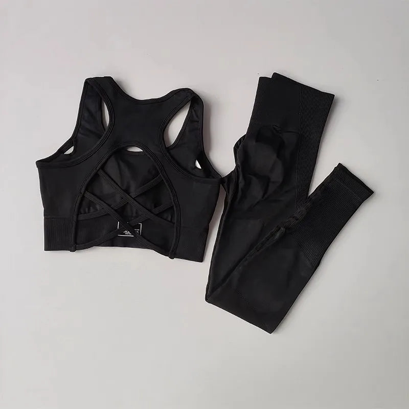 Women's tracksuit Fitness Yoga Sets Sportswear Workout Sports Bra+High Waist Leggings Gym Clothing Seamless Sports Suits Aviola