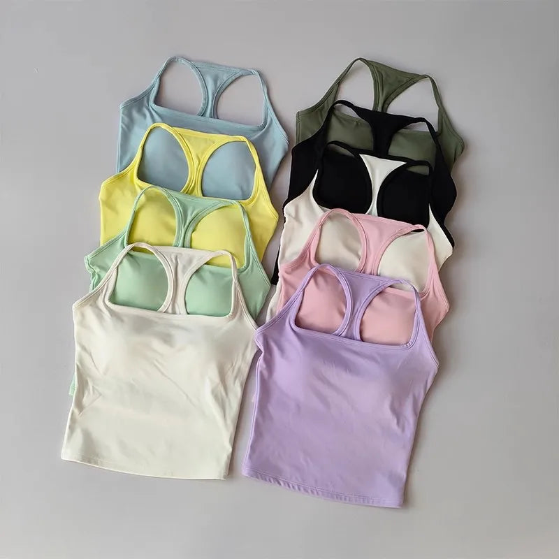 Women's Pilates Tank Top Push-Up Sports Bra Hollow Breathable Fitness Bras Gym Yoga Vest Sexy Running Tops Sportswear Aviola