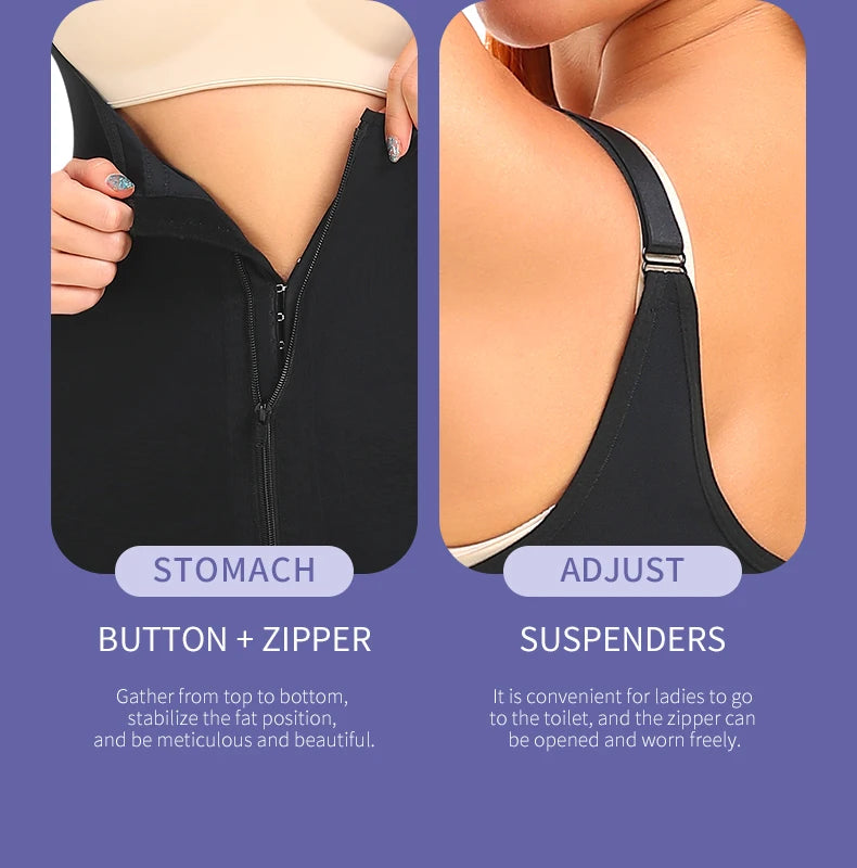 Women's Shapewear Bodysuit  Slimming  Butt Lifter Full Body Shaper Bbl Tummy Control Open Crotch Ziper Design Fajas Reductoras Aviola