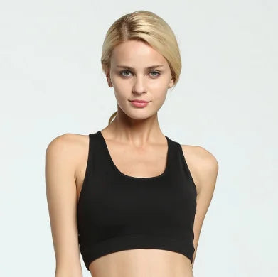 Solid Color Sports Bra Breathable Back Pocket Mobile Phone Yoga Shockproof Women Fitness Gym Running Bra Aviola