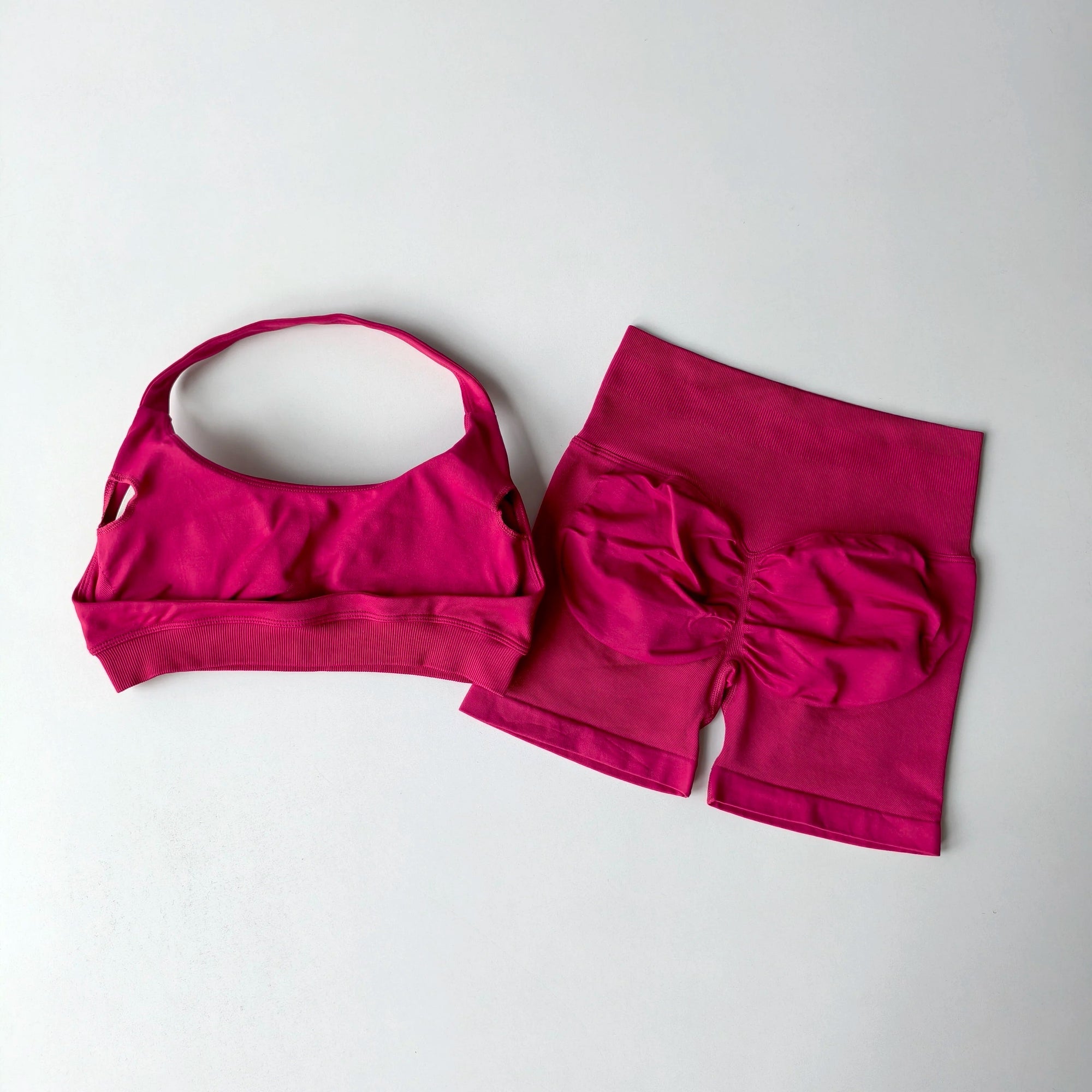 2 Pieces Yoga Suit for Women Seamless Fitness Gym Clothes Halter Sports Bra Matching Impact Shorts Workout Sets Gym Outfit Aviola
