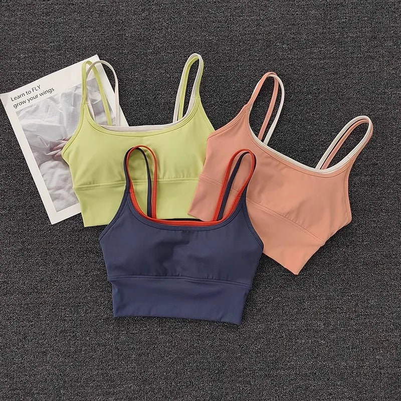 Women Breathable Sports Bra Shockproof Fitness Tops Push Up Gym Crop Top Brassiere Sport Bras Gym Workout Top Seamless Yoga Bra Aviola
