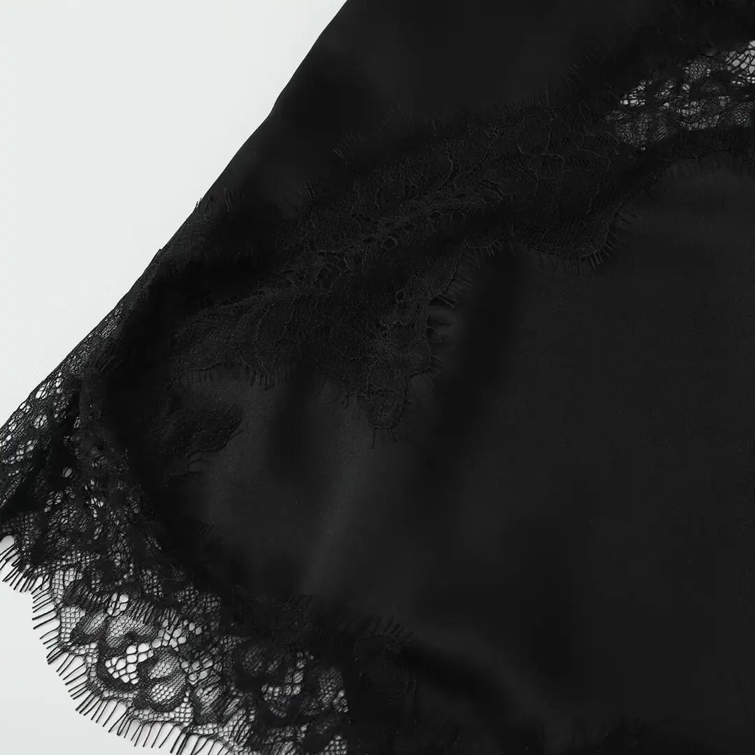 UNIZERA Sexy Asymmetric Hem Lingerie Lace Decorated Suspender Top 2025 Summer New Arrivals Women's Clothing Aviola