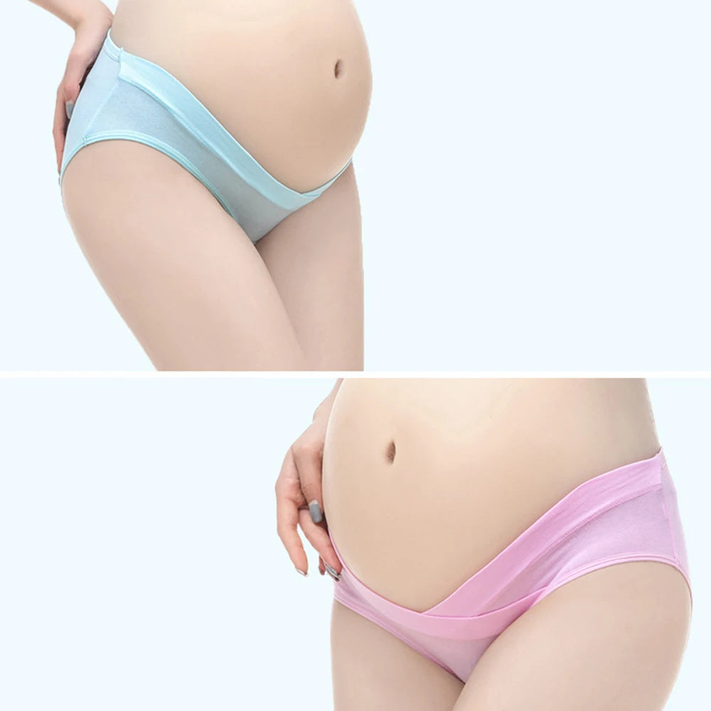 4 Pairs Pregnant Women Panties Underwear Cotton Pregnancy Low Waist Breathable Underwear Aviola