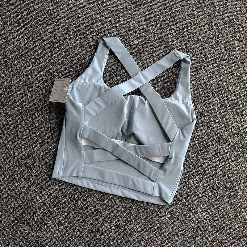 Women Top Cross Strap Sports Bra Push Up Sport Bra Yoga Crop Top Brassiere Yoga Fitness Top Breathable Beauty Back Gym Bras Aviola