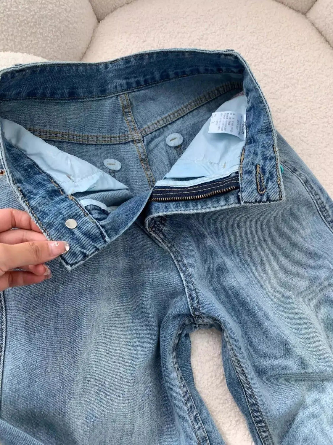 Wide Leg Jeans Women Denim Straight Pants Floor Length 2025 Streetwear High Waist Pockets Distressed Mom Jeans Vintage Trousers Aviola