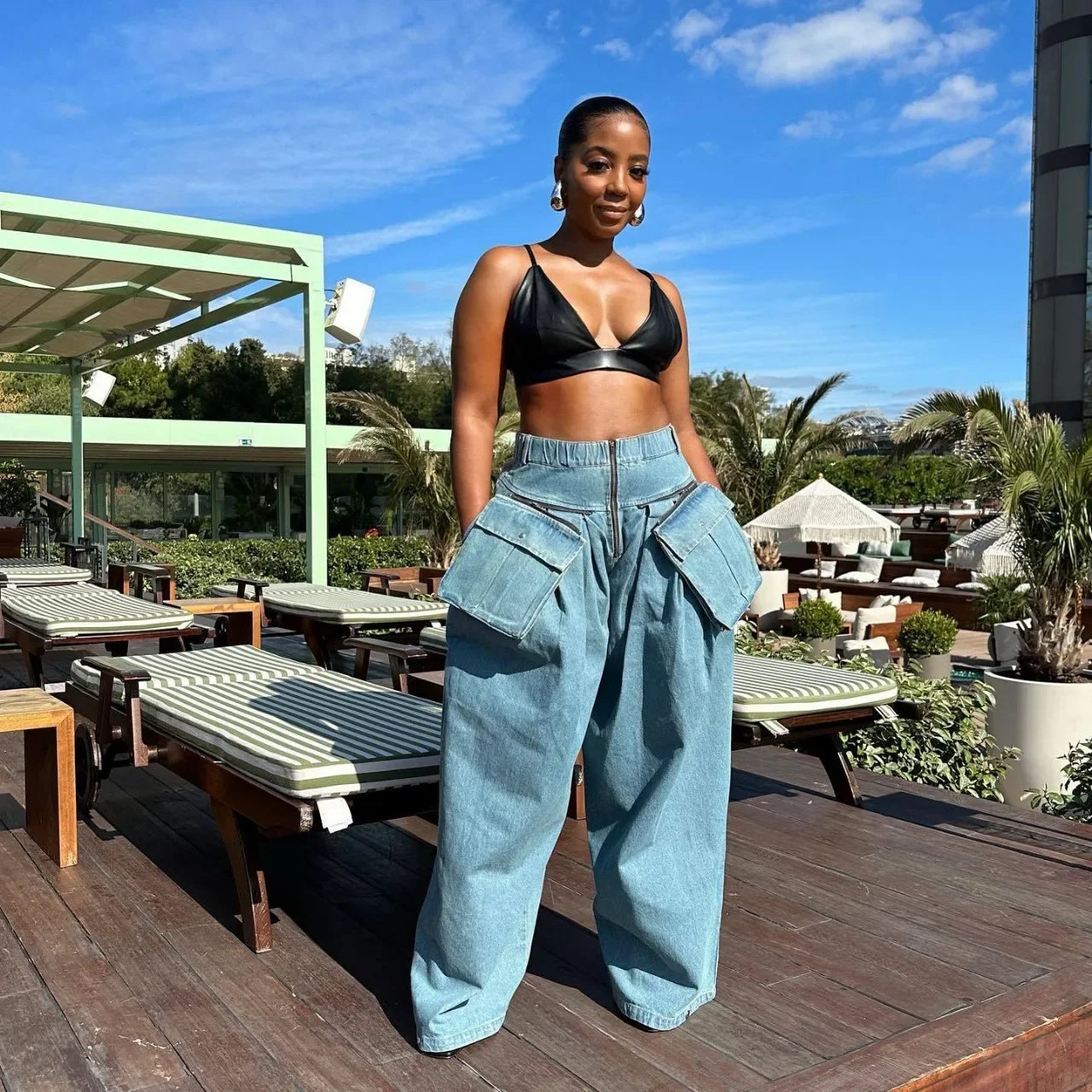 Denim Two Piece Sets Women Coat Jacket Wide Leg Pants Jeans Suits Matching Sets Trousers Outfits 2025 Y2k Streetwear Party Aviola