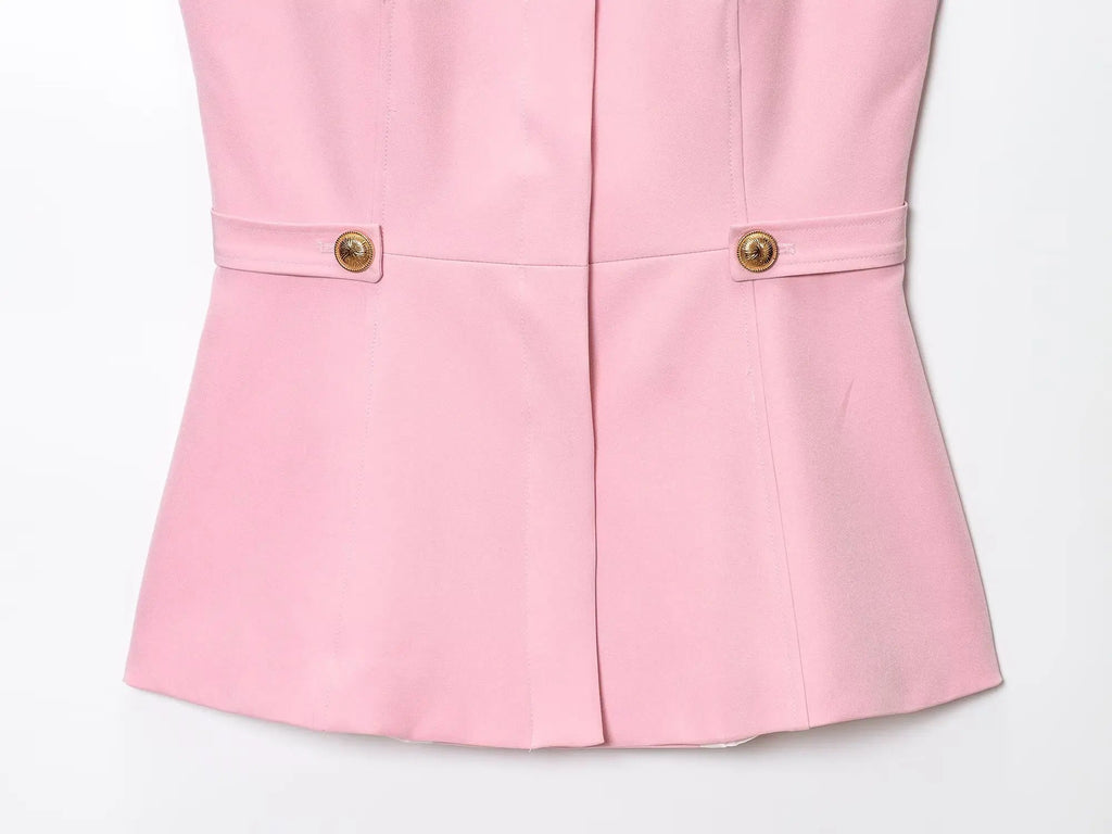 Elegant High Waist Slim Flared Pants Set with round Neck Sleeveless Vest Top And Short Skirt Hem for Women Aviola