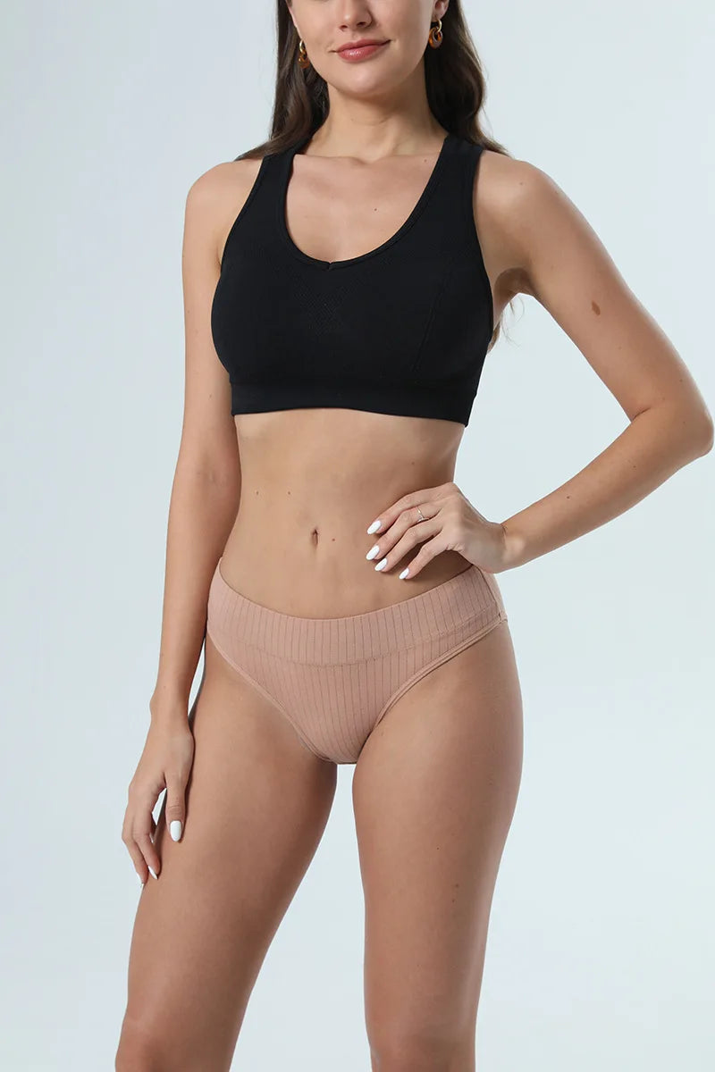 2PCS/Set Women Plus Size Seamless Cotton Panties Daily Underwear Sexy Female Rib Underpants Girls Comfort Briefs Lingerie 835 Aviola