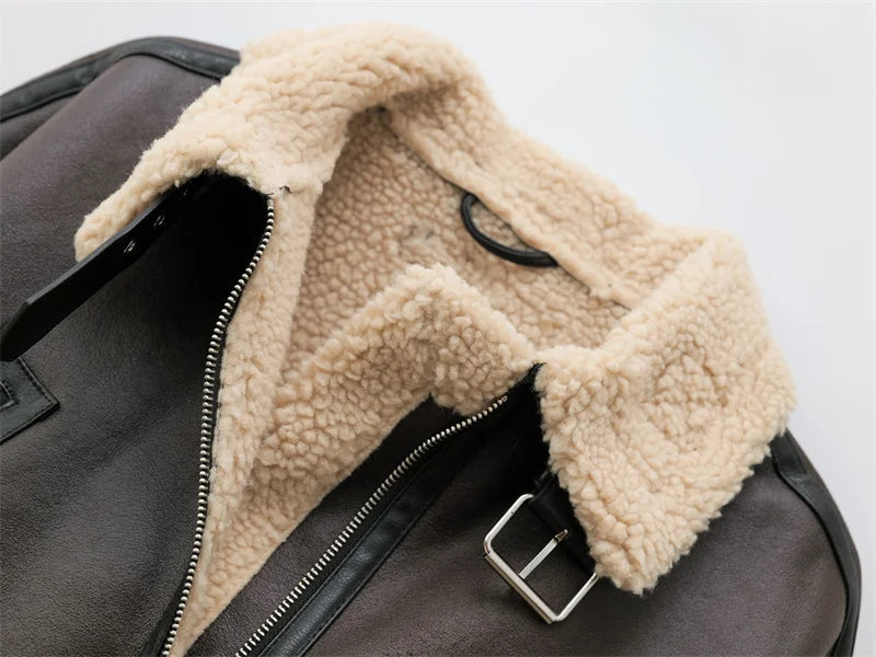 RARF Autumn/Winter 2024 New Women's double-sided short lapel long-sleeved Jacket for women Thickened thermal top Aviola