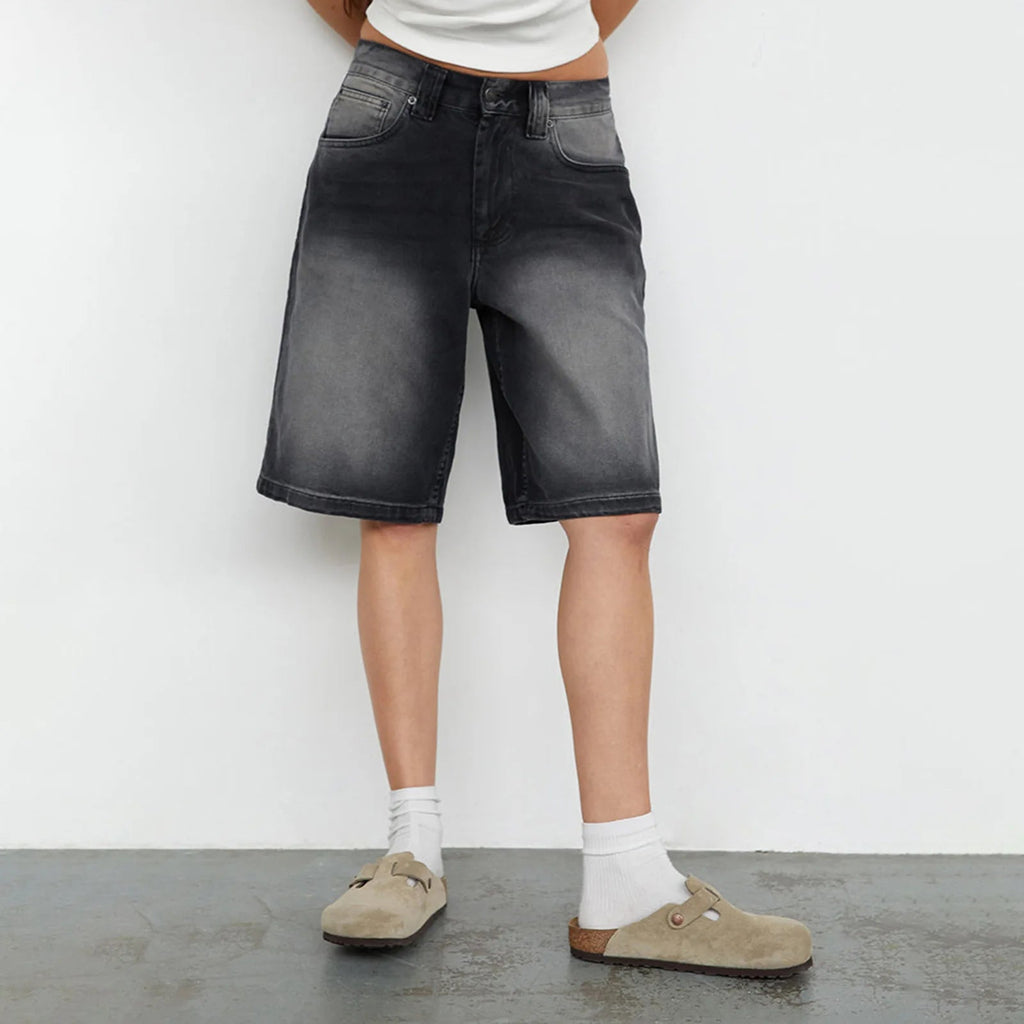 Denim Pant Women Wide Leg Jeans Calf Length Pants High Waist Straight Trousers Y2k Streetwear Mom Jeans Casual Loose Summer Aviola