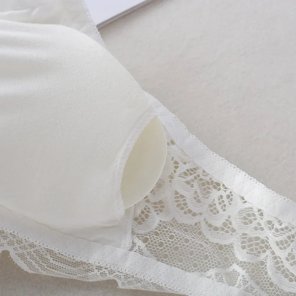 Lace Bra Tube Top For Women Non-wire Bra Tops Female Crop Top Cross Back Beauty Back Underwear Lace Bralette Lingerie Aviola