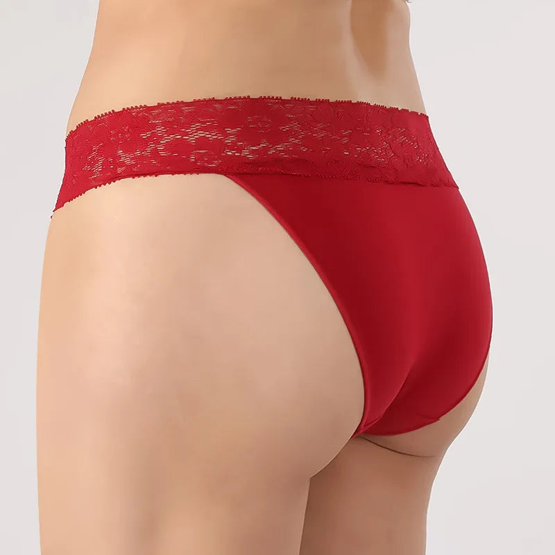 Women Seamless Cotton Comfort Panties Female Classic Underpant Lace-Trim Underwear Sexy 8 Colors Solid Lingerie Girls Briefs Aviola