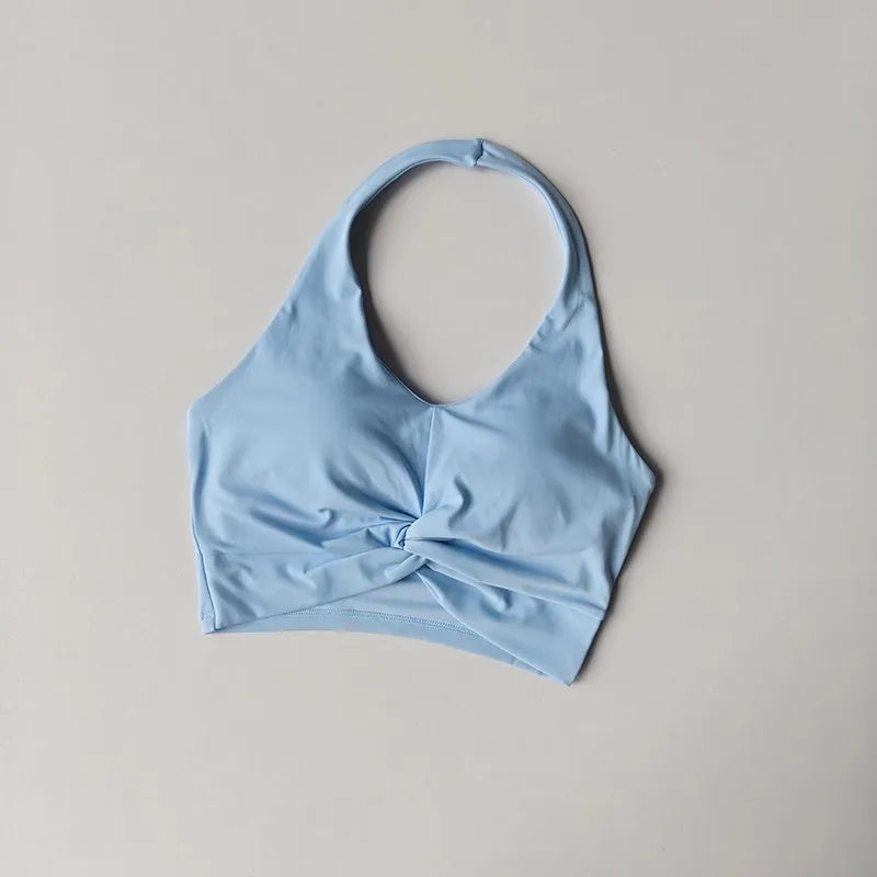 Women's Sexy Hanging Neck Sports Bra Quick Dry Fitness Beauty Back Training Running Sports Bra Comfortable Support Yoga Bras Aviola