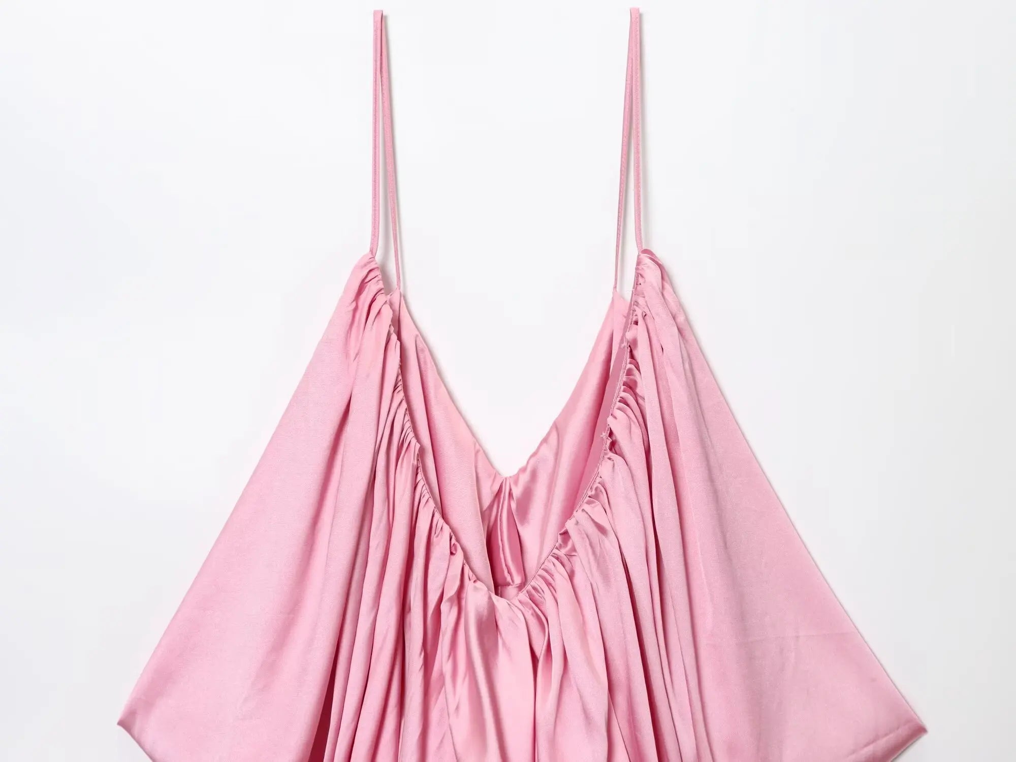 UNIZERA satin texture pleated top camisole casual 2025 summer new products women's clothing temperament sexy top Aviola
